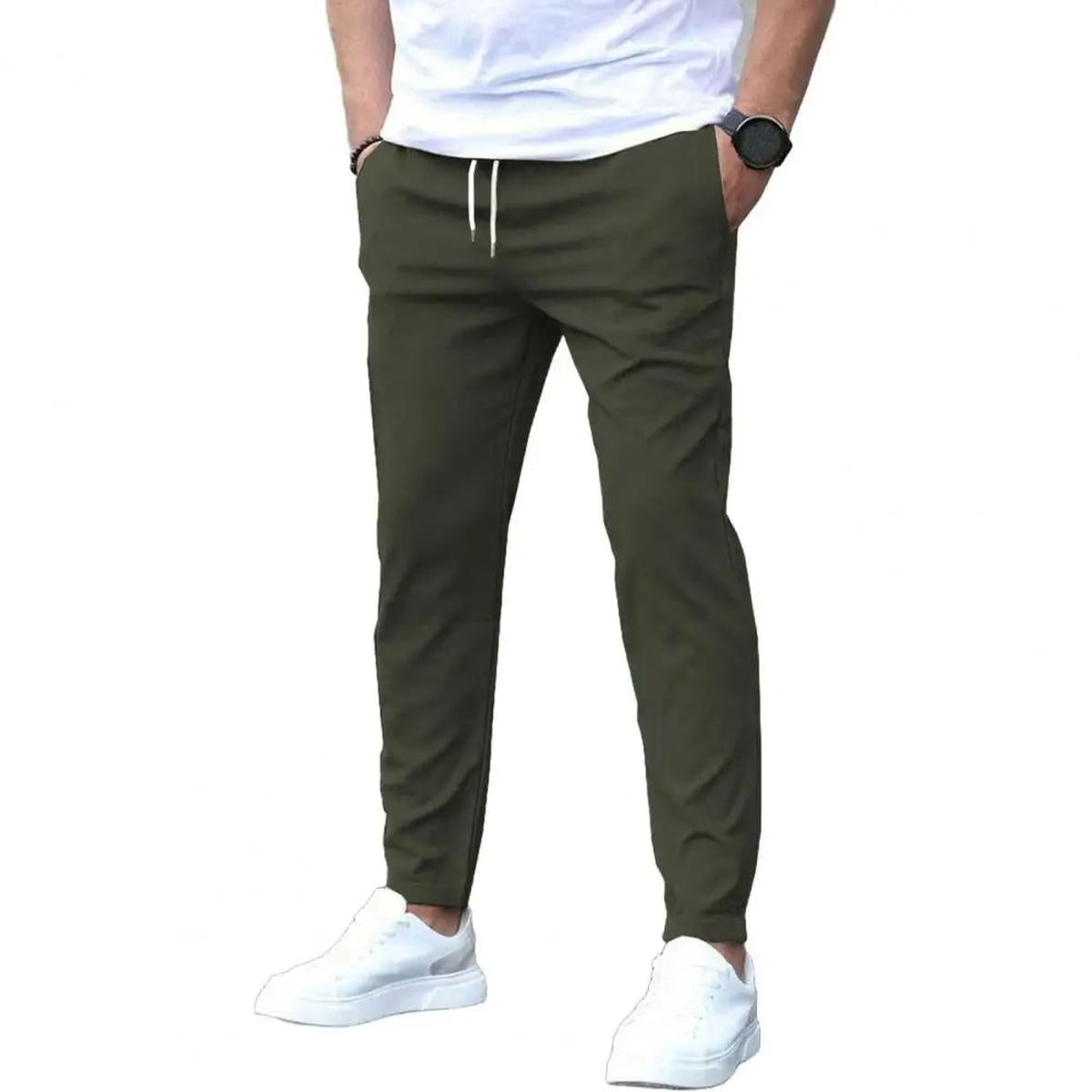 Men&#39;s Jogger Pants With Side Pockets Elastic Waist Regular Fit