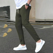 Men&#39;s Jogger Pants With Side Pockets Elastic Waist Regular Fit