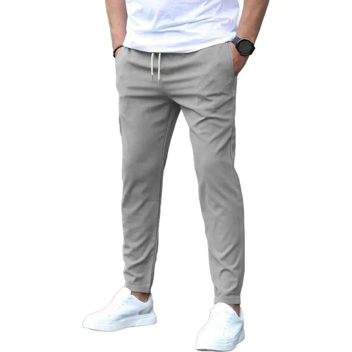 Men&#39;s Jogger Pants With Side Pockets Elastic Waist Regular Fit