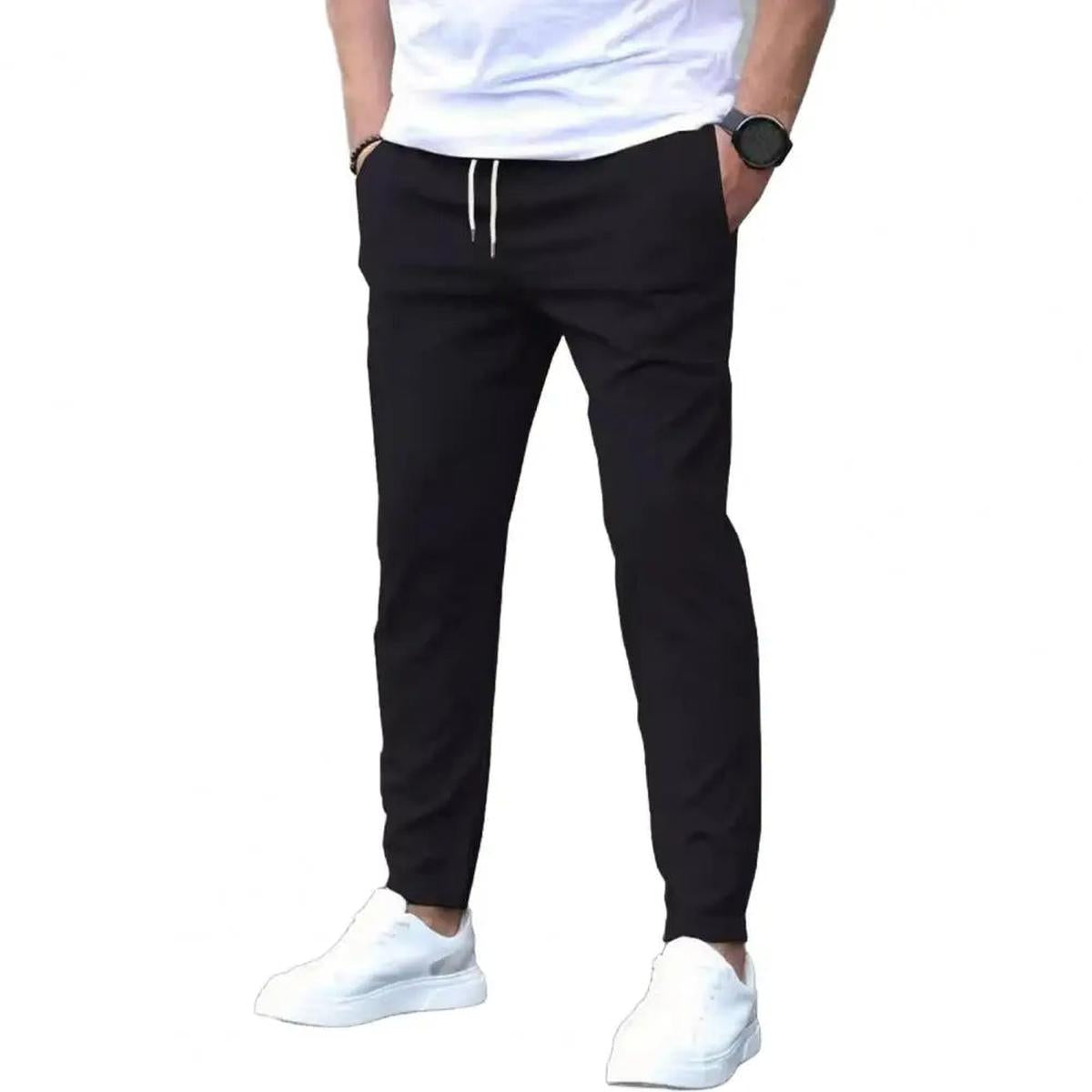 Men&#39;s Jogger Pants With Side Pockets Elastic Waist Regular Fit