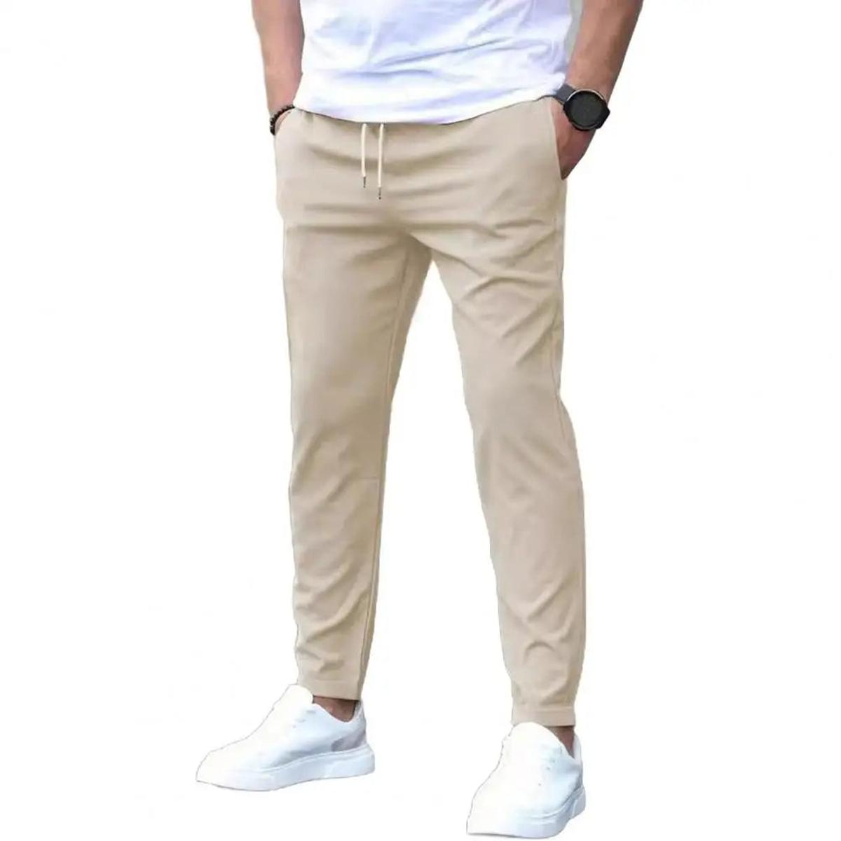 Men&#39;s Jogger Pants With Side Pockets Elastic Waist Regular Fit