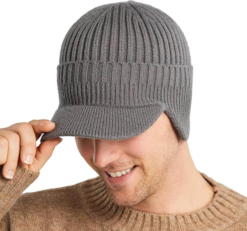 Men&#39;s Knit Hat With Ear Flaps - 1+1 Free Offer