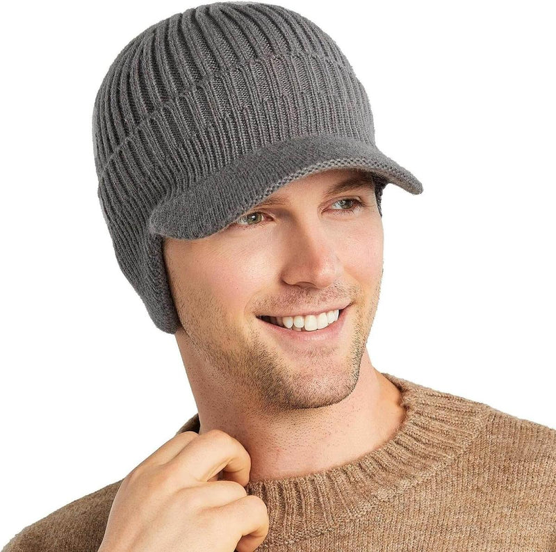 Men&#39;s Knit Hat With Ear Flaps - 1+1 Free Offer