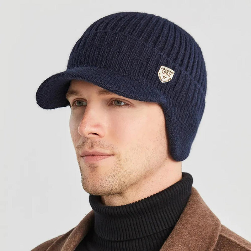 Men&#39;s Knit Hat With Ear Flaps - 1+1 Free Offer
