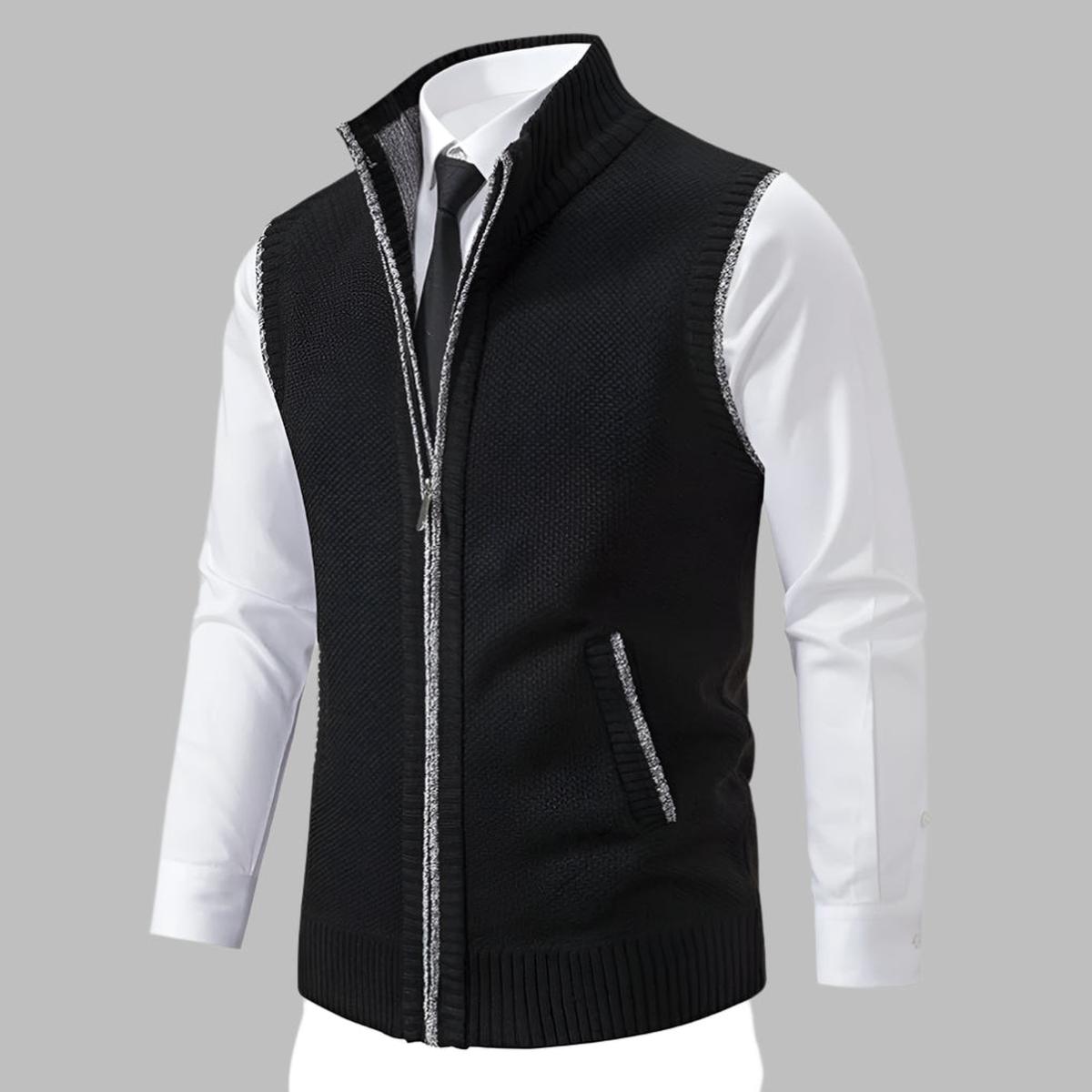 Men&#39;s Knit Pullover Sweater With Adjustable Fit