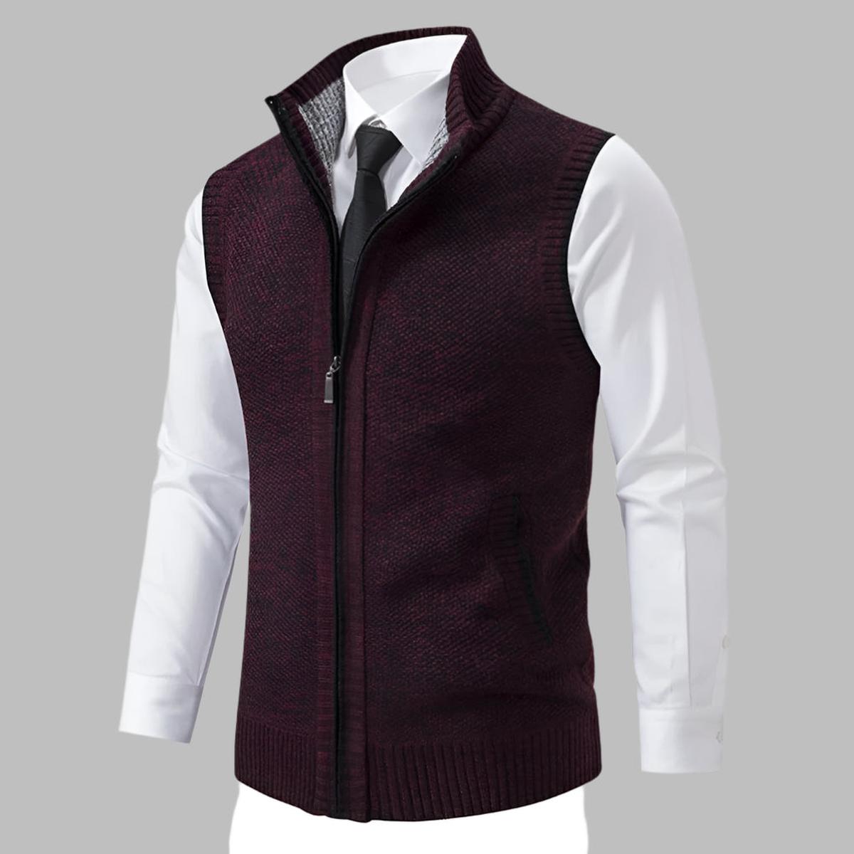 Men&#39;s Knit Pullover Sweater With Adjustable Fit