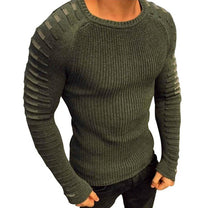 Men&#39;s Knitted Pullover With Striped Details