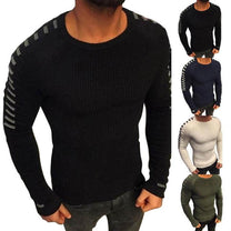 Men&#39;s Knitted Pullover With Striped Details
