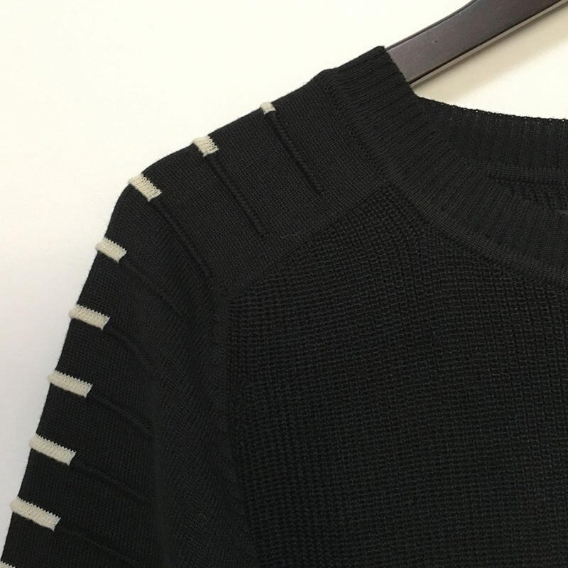 Men&#39;s Knitted Pullover With Striped Details