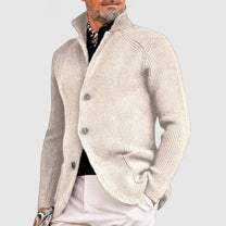 Men&#39;s Knitted Ribbed Button-Up Cardigan Sweater