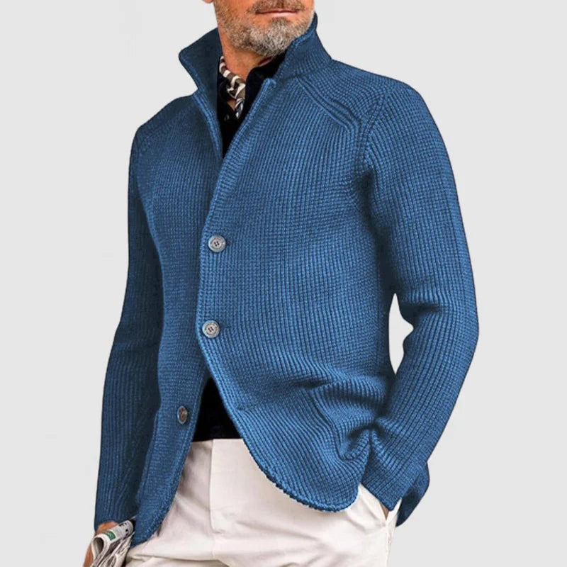 Men&#39;s Knitted Ribbed Button-Up Cardigan Sweater