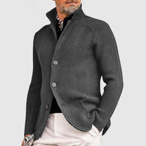 Men&#39;s Knitted Ribbed Button-Up Cardigan Sweater