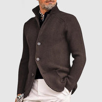 Men&#39;s Knitted Ribbed Button-Up Cardigan Sweater