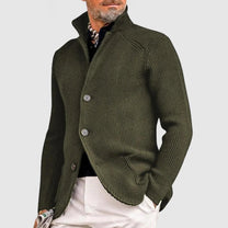 Men&#39;s Knitted Ribbed Button-Up Cardigan Sweater