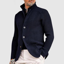 Men&#39;s Knitted Ribbed Button-Up Cardigan Sweater