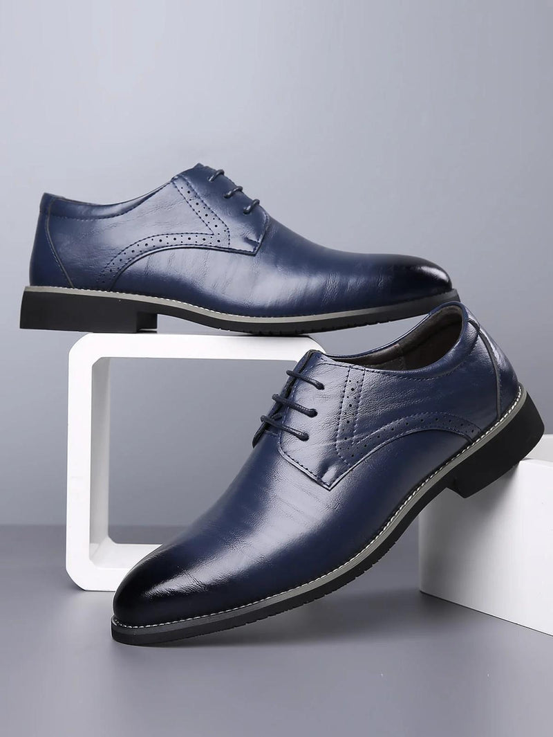 Men&#39;s Leather Brogue Oxford Dress Shoes