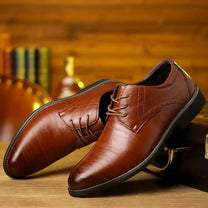 Men&#39;s Leather Brogue Oxford Dress Shoes