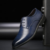 Men&#39;s Leather Lace-Up Brogue Dress Shoes