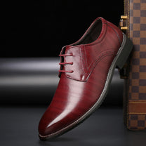 Men&#39;s Leather Lace-Up Brogue Dress Shoes