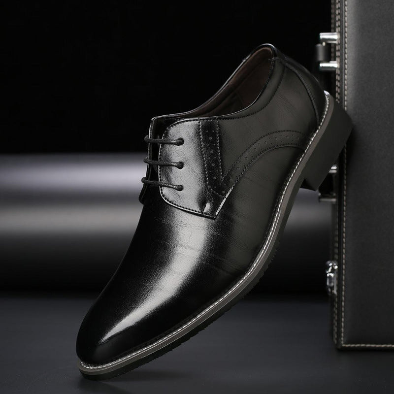 Men&#39;s Leather Lace-Up Brogue Dress Shoes