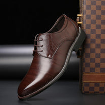 Men&#39;s Leather Lace-Up Brogue Dress Shoes