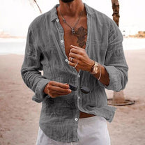 Men&#39;s Lightweight Cotton Summer Shirt With Long Sleeves