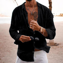 Men&#39;s Lightweight Cotton Summer Shirt With Long Sleeves