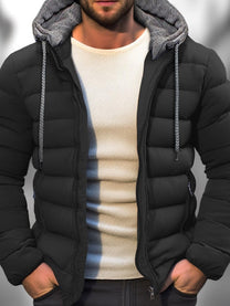 Men&#39;s Lightweight Insulated Winter Coat With Zipper Hood