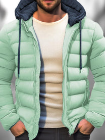 Men&#39;s Lightweight Insulated Winter Coat With Zipper Hood