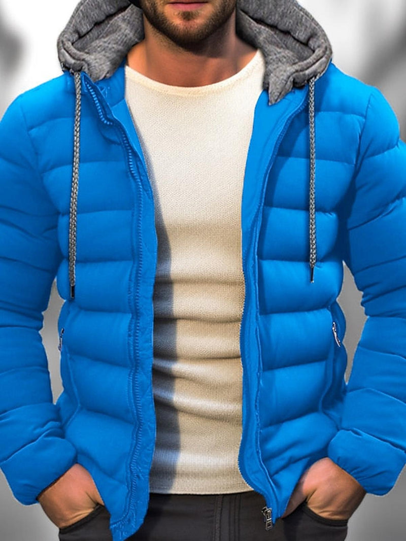 Men&#39;s Lightweight Insulated Winter Coat With Zipper Hood