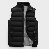 Men&#39;s Lightweight Padded Vest With High Collar And Wind-Resistant Zippers