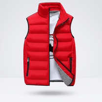 Men&#39;s Lightweight Padded Vest With High Collar And Wind-Resistant Zippers