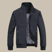 Men&#39;s Lightweight Stand Collar Zip Jacket for Spring
