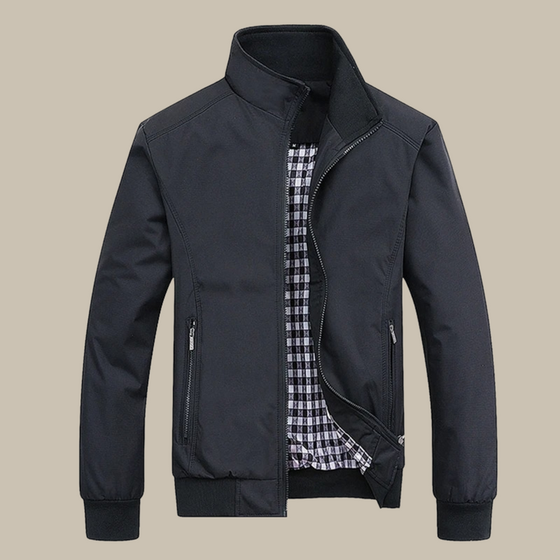 Men&#39;s Lightweight Stand Collar Zip Jacket for Spring