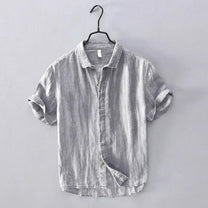 Men&#39;s Linen Blend Short Sleeve Button-Up Shirt