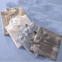 Men&#39;s Linen Blend Short Sleeve Button-Up Shirt