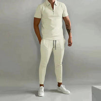 Men&#39;s Linen-Cotton Shirt and Pants Set