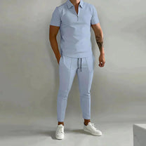 Men&#39;s Linen-Cotton Shirt and Pants Set