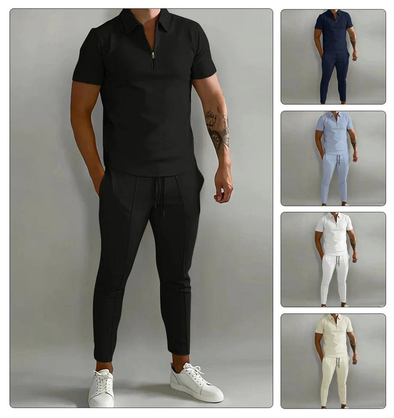 Men&#39;s Linen-Cotton Shirt and Pants Set