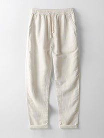 Men&#39;s Linen Shirt And Pants Set With Stand Collar