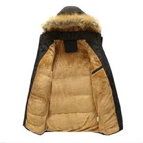 Men&#39;s Long Military Parka Coat With Fur Hood