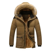 Men&#39;s Long Military Parka Coat With Fur Hood