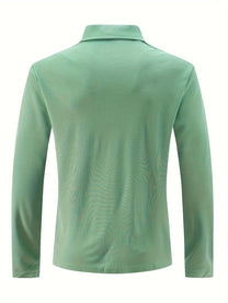 Men&#39;s Long Sleeve Polo Shirt With Classic Collar