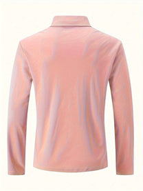 Men&#39;s Long Sleeve Polo Shirt With Classic Collar