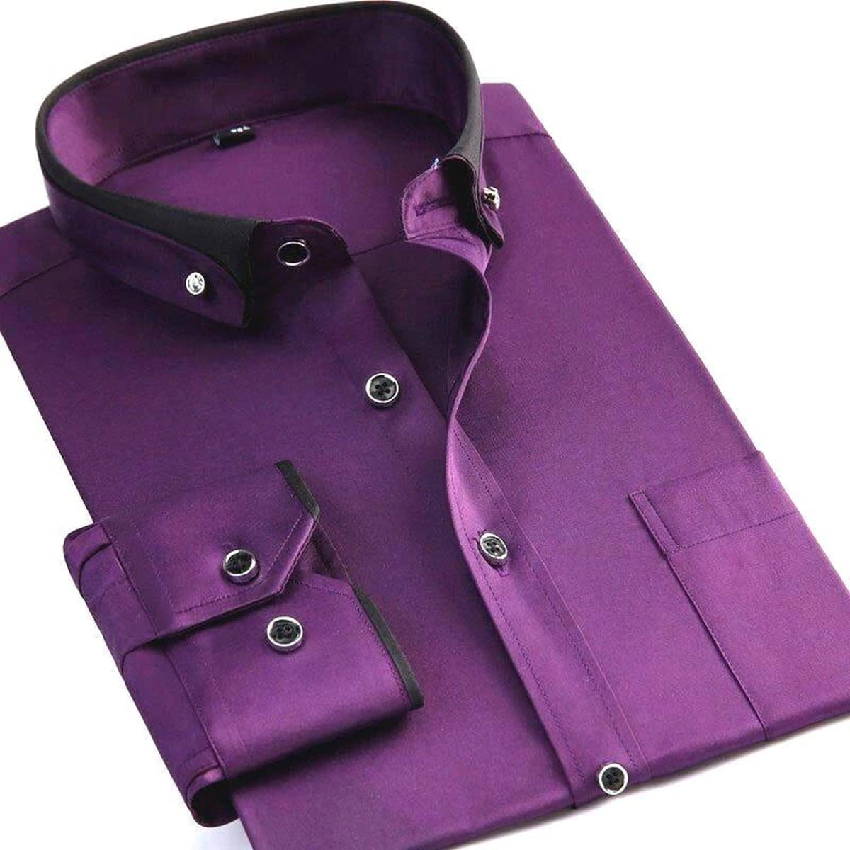 Men&#39;s Long-Sleeve Shirt With Turned-Down Collar