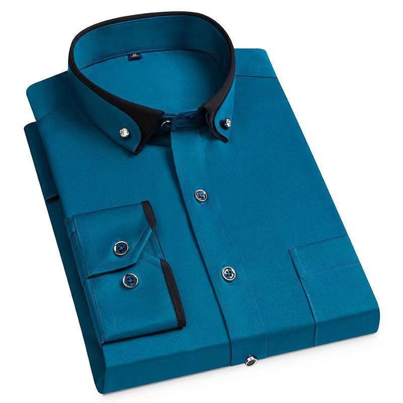 Men&#39;s Long-Sleeve Shirt With Turned-Down Collar