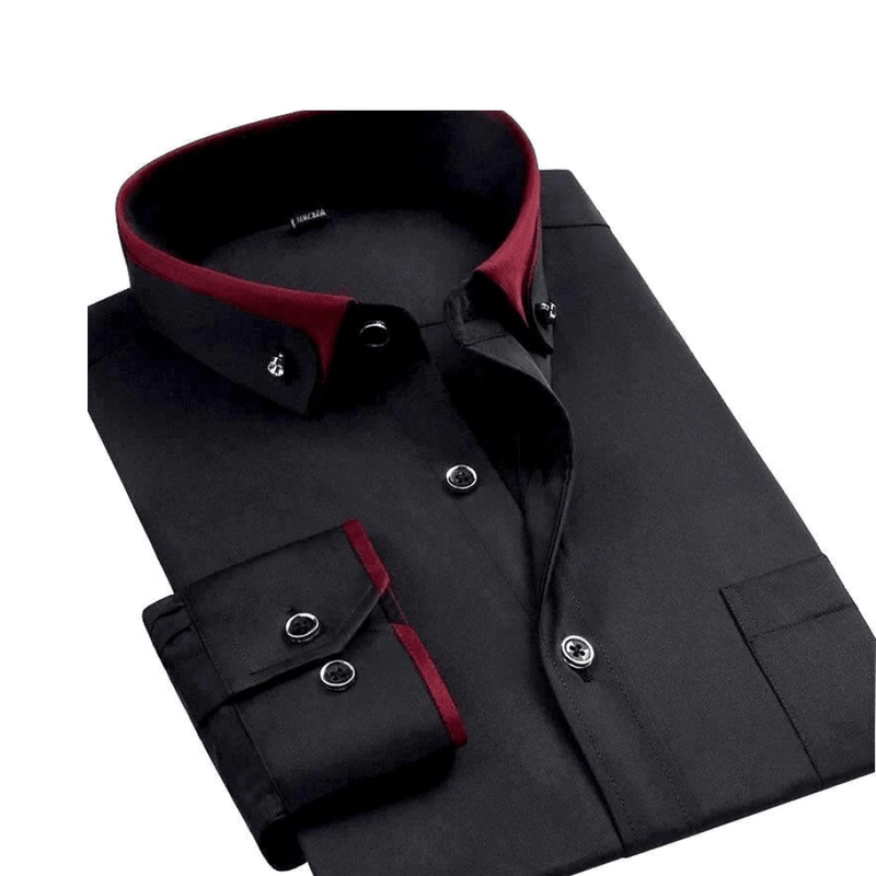 Men&#39;s Long-Sleeve Shirt With Turned-Down Collar
