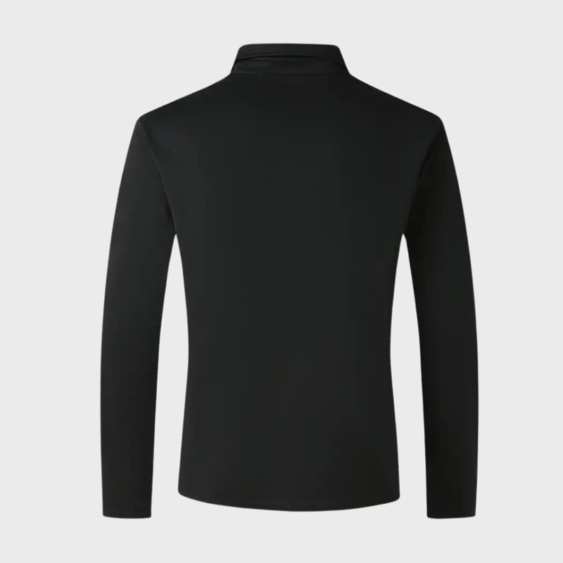 Men&#39;s Long-Sleeve T-Shirt With Checkered Collar And Pocket