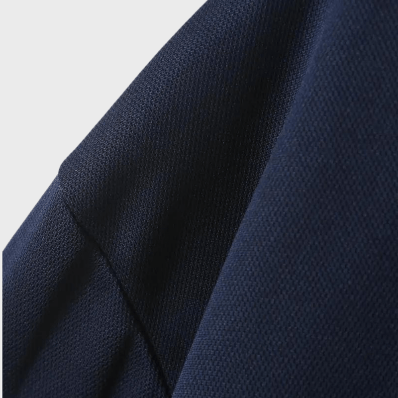 Men&#39;s Long-Sleeve T-Shirt With Checkered Collar And Pocket