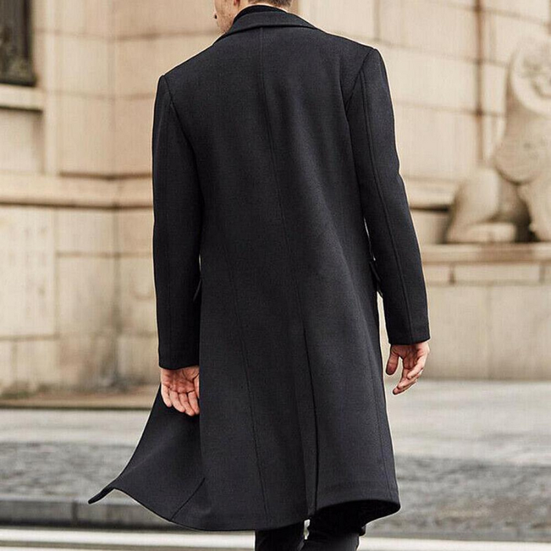 Men&#39;s Long Wool Coat for Autumn and Winter